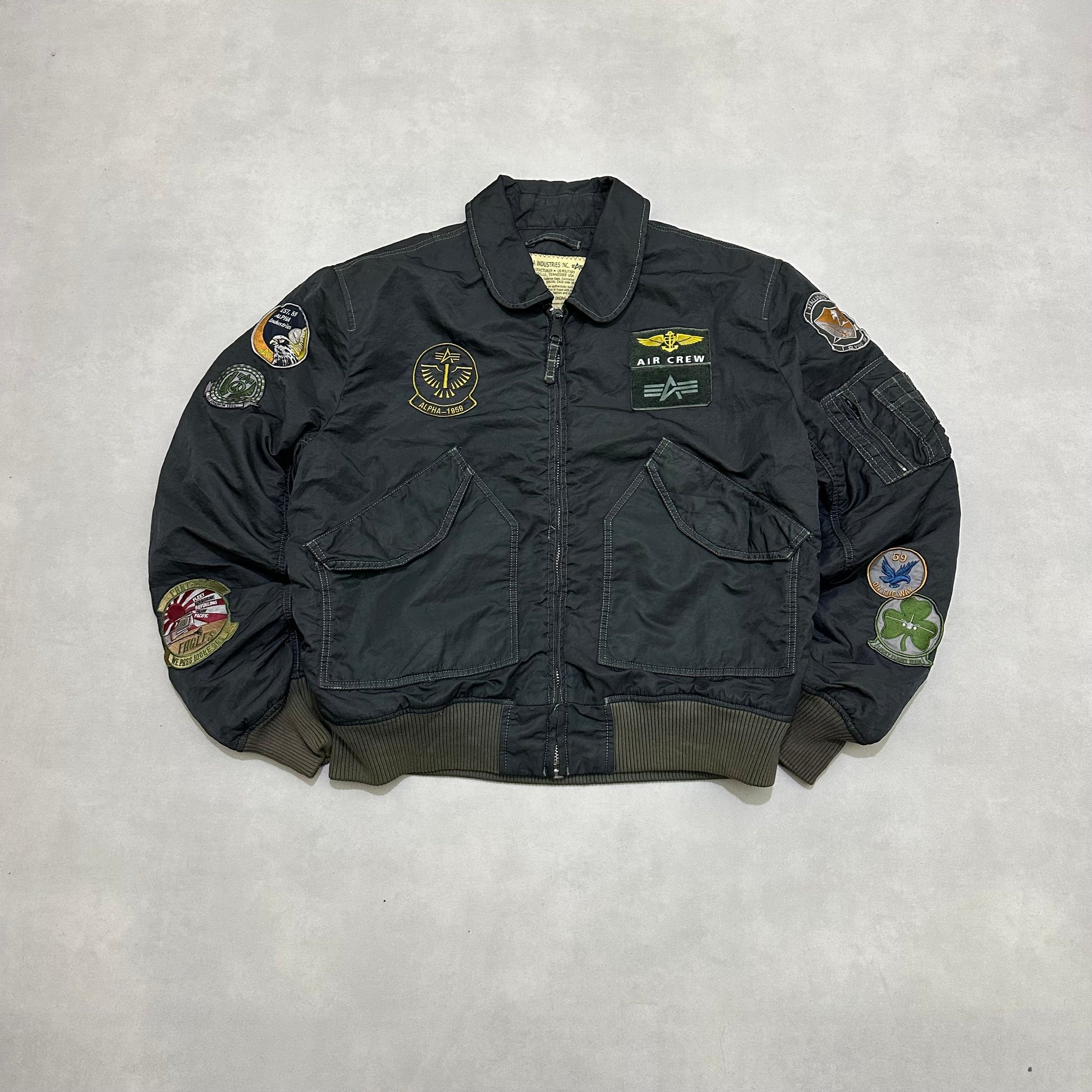 Alpha Industries MA-1 Air Crew Flight Jacket – Patchwork Bomber (Vintage Style)