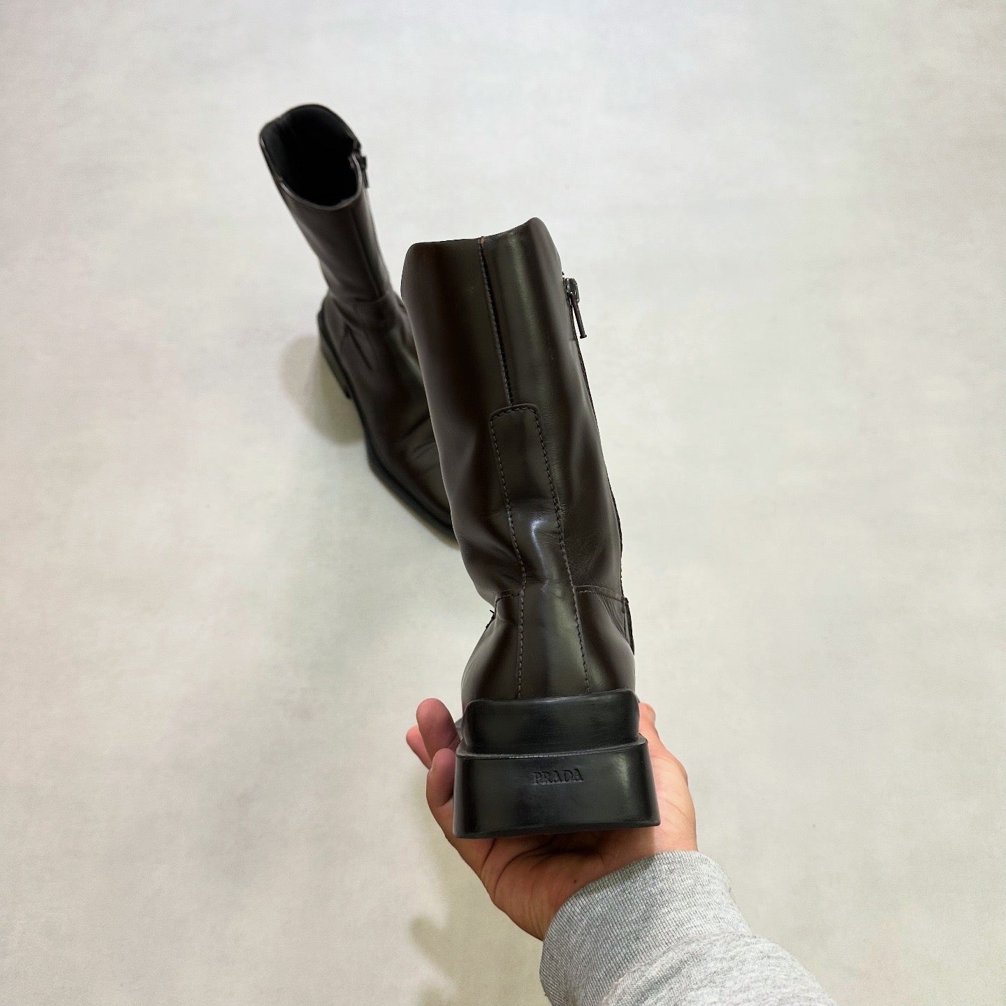 Vtg prada square toe high boots