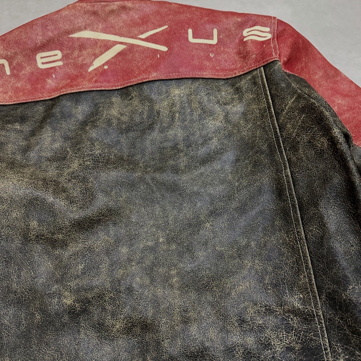 Vtg RACING LEATHER JACKET SIZE :M