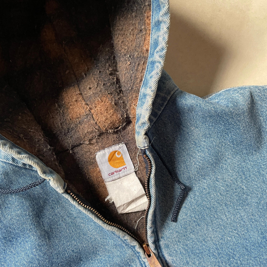 Vintage Carhartt  Denim Hooded Blanket Lined Jacket ASAP ROCKY