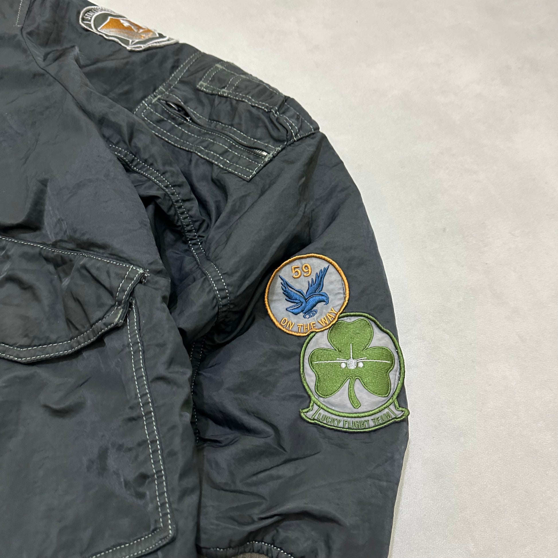 Alpha Industries MA-1 Air Crew Flight Jacket – Patchwork Bomber (Vintage Style)