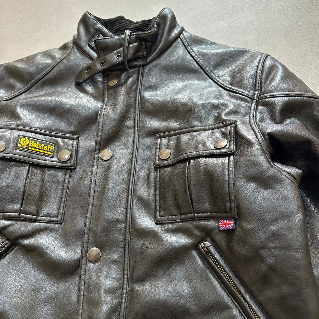 Vtg Belstaff leather Sherpa jacket