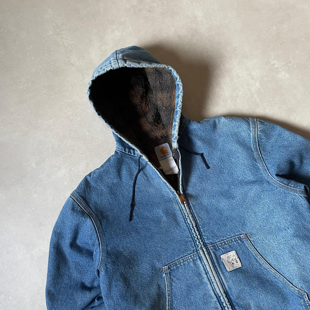Vintage Carhartt  Denim Hooded Blanket Lined Jacket ASAP ROCKY