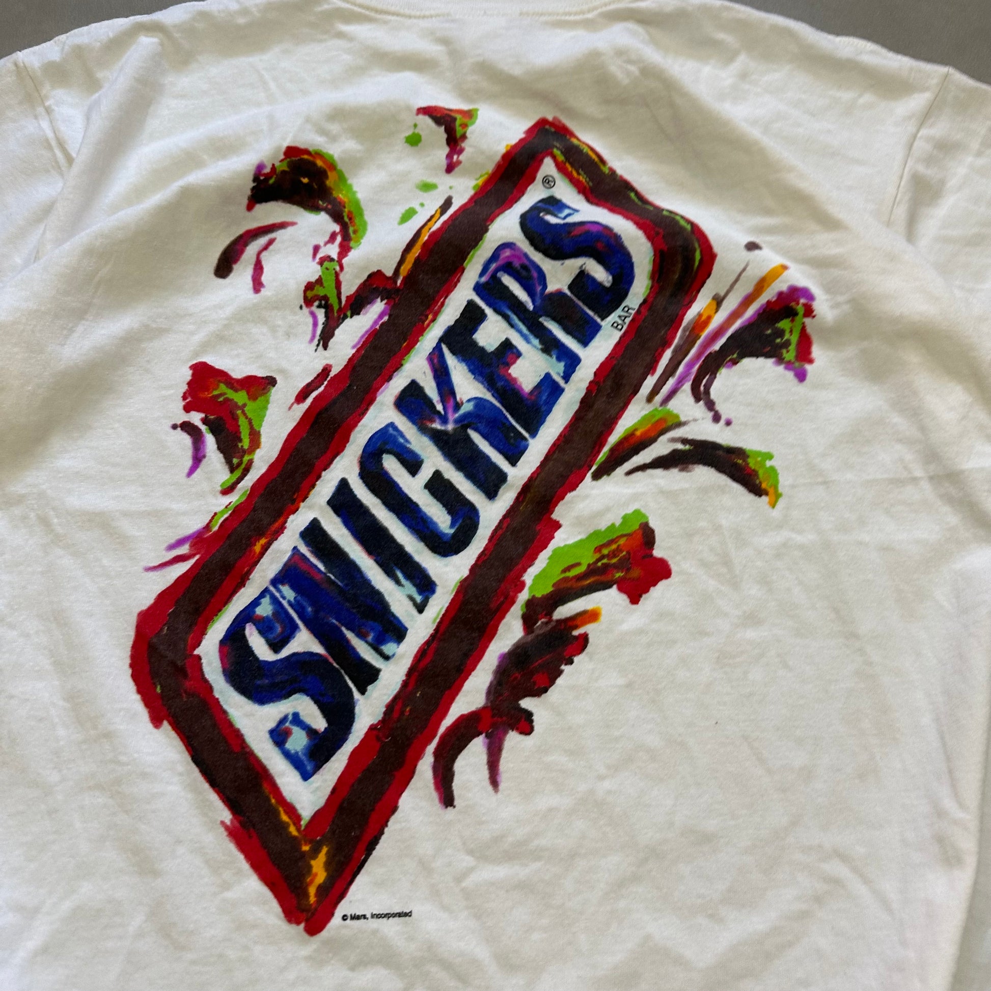 Vtg 90s snickers bar tshirt single stitch