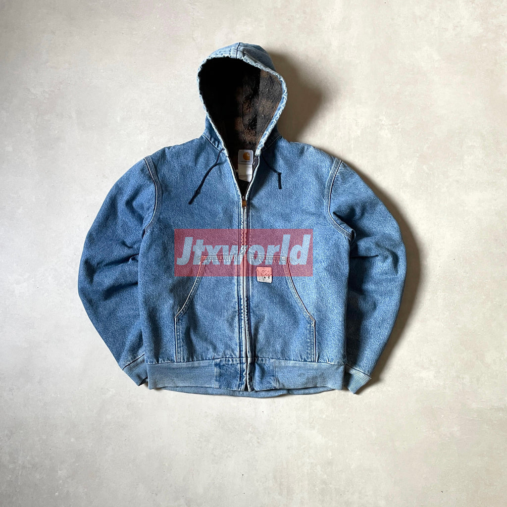 Vintage Carhartt  Denim Hooded Blanket Lined Jacket ASAP ROCKY
