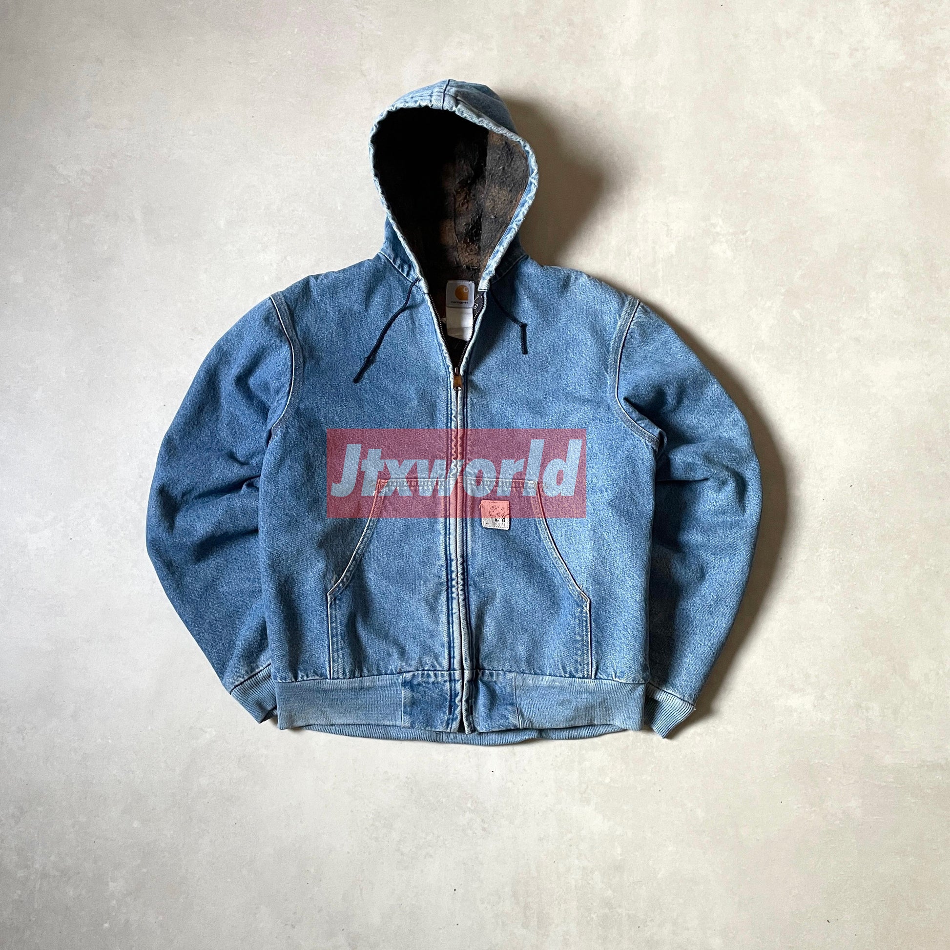 Vintage Carhartt  Denim Hooded Blanket Lined Jacket ASAP ROCKY