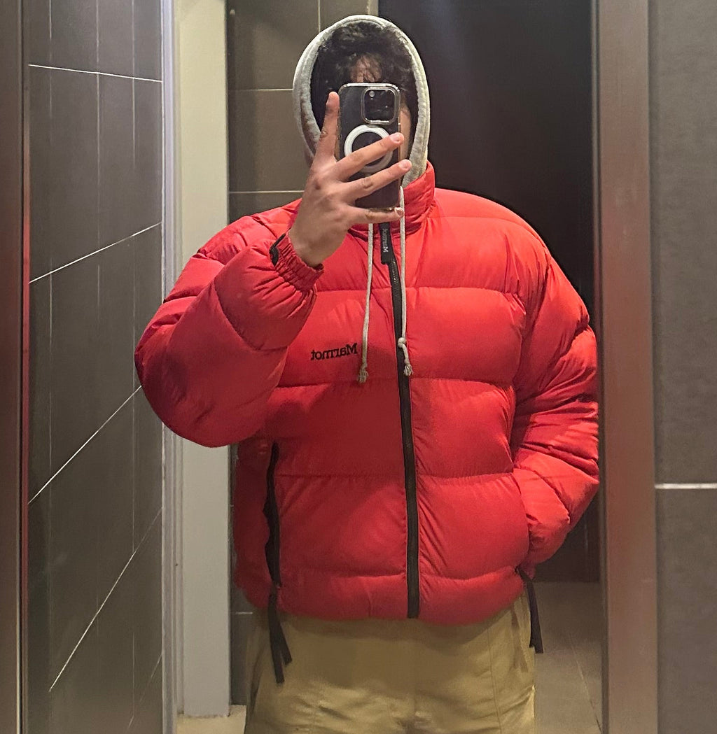 Marmot Red Puffer Down Jacket