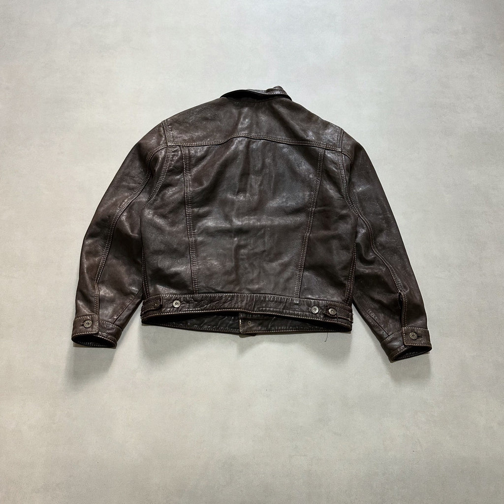 VTG LEATHER TRUCKER JACKET