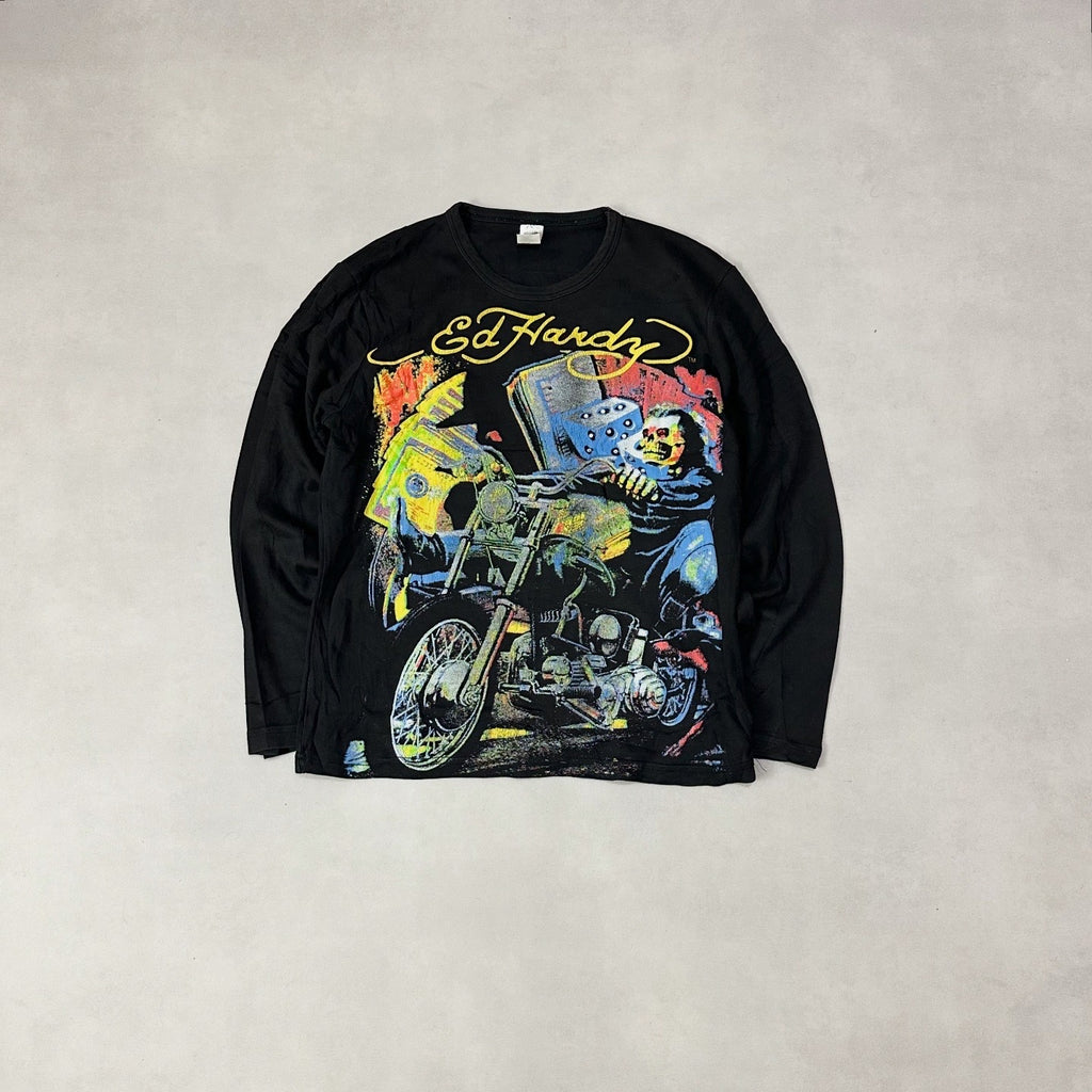Vtg ed hardy ghost rider long sleeve shirt