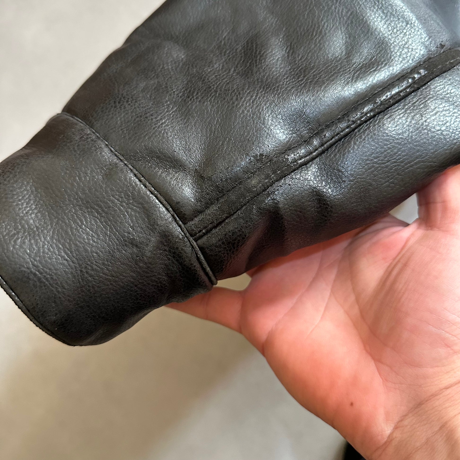 Vtg Belstaff leather Sherpa jacket
