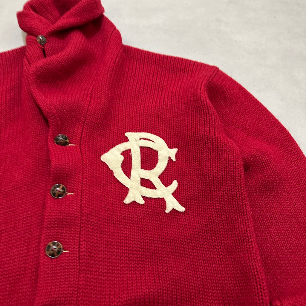 Polo Ralph Lauren Cardigan Sweater Letterman Varsity Wool
