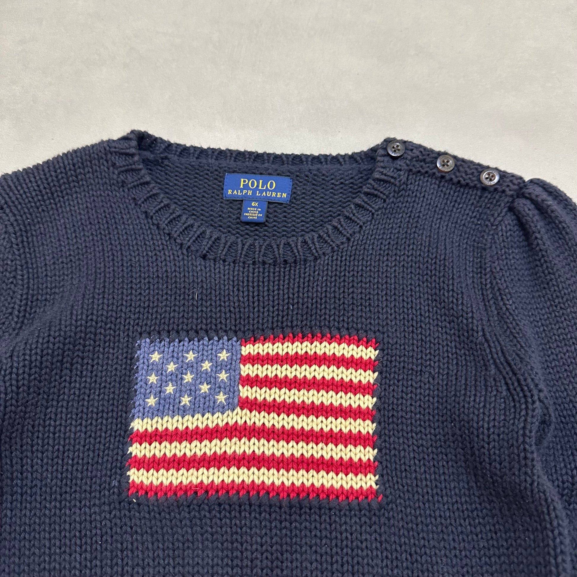 POLO RALPH LAUREN KIDS AMERICAN FLAG jumper hunter navy 6years