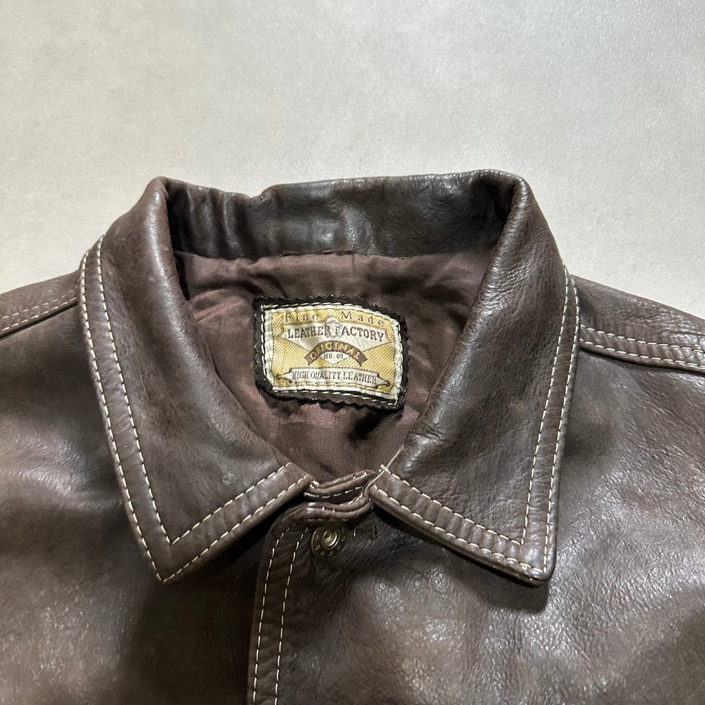 VTG LEATHER TRUCKER JACKET
