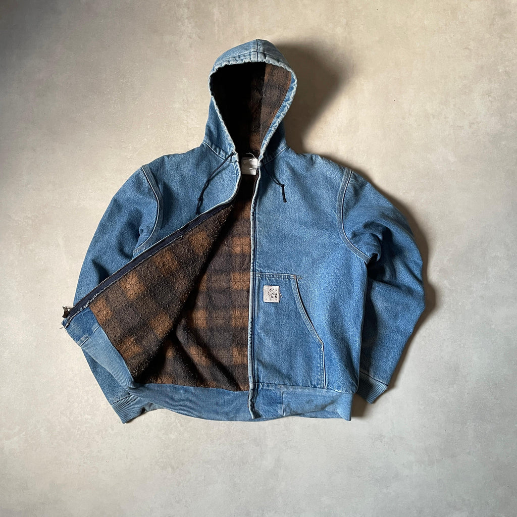 Vintage Carhartt  Denim Hooded Blanket Lined Jacket ASAP ROCKY