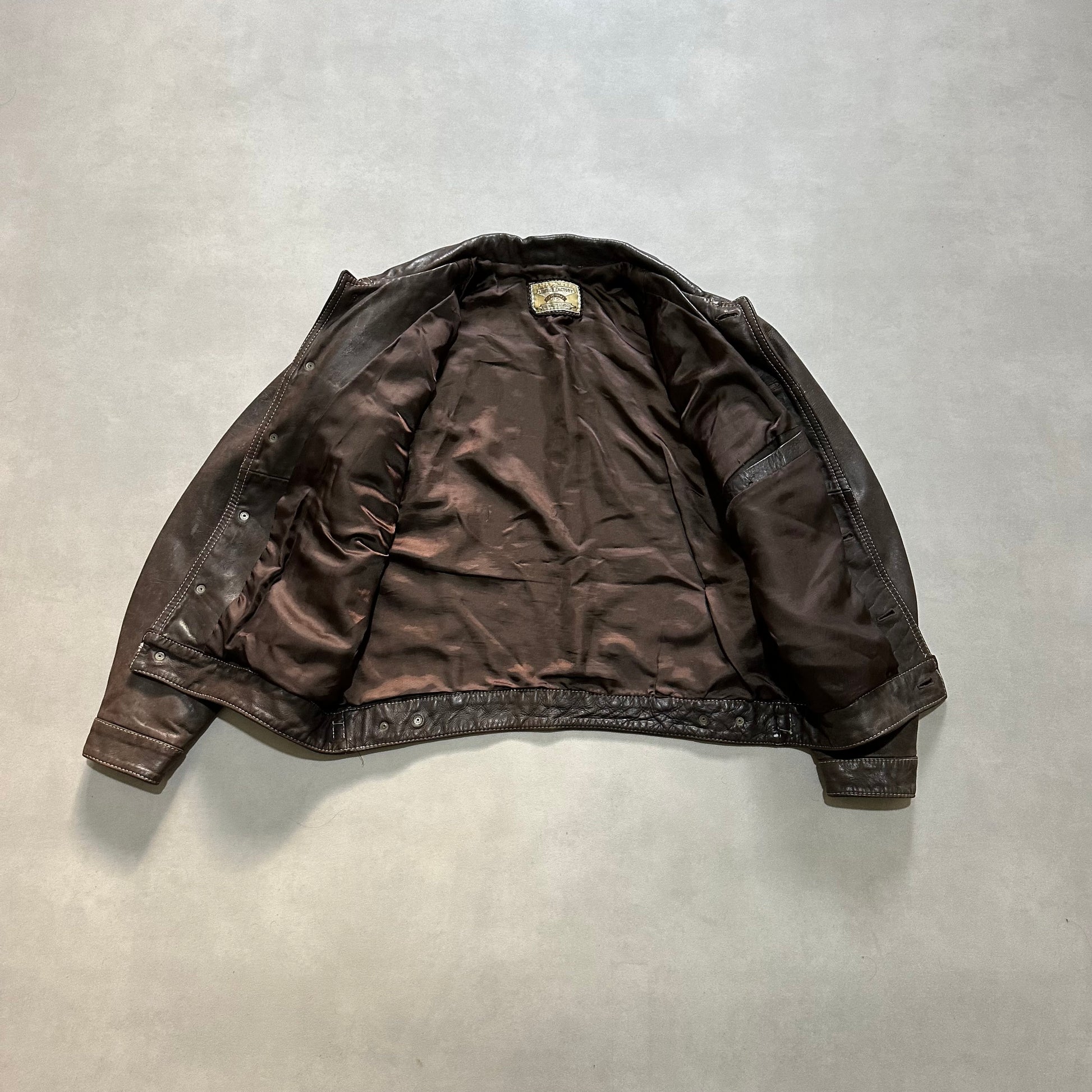 VTG LEATHER TRUCKER JACKET