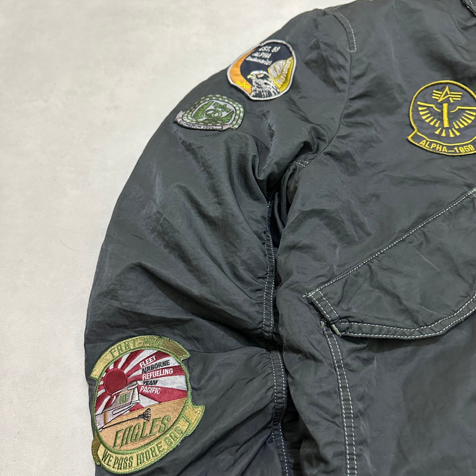Alpha Industries MA-1 Air Crew Flight Jacket – Patchwork Bomber (Vintage Style)