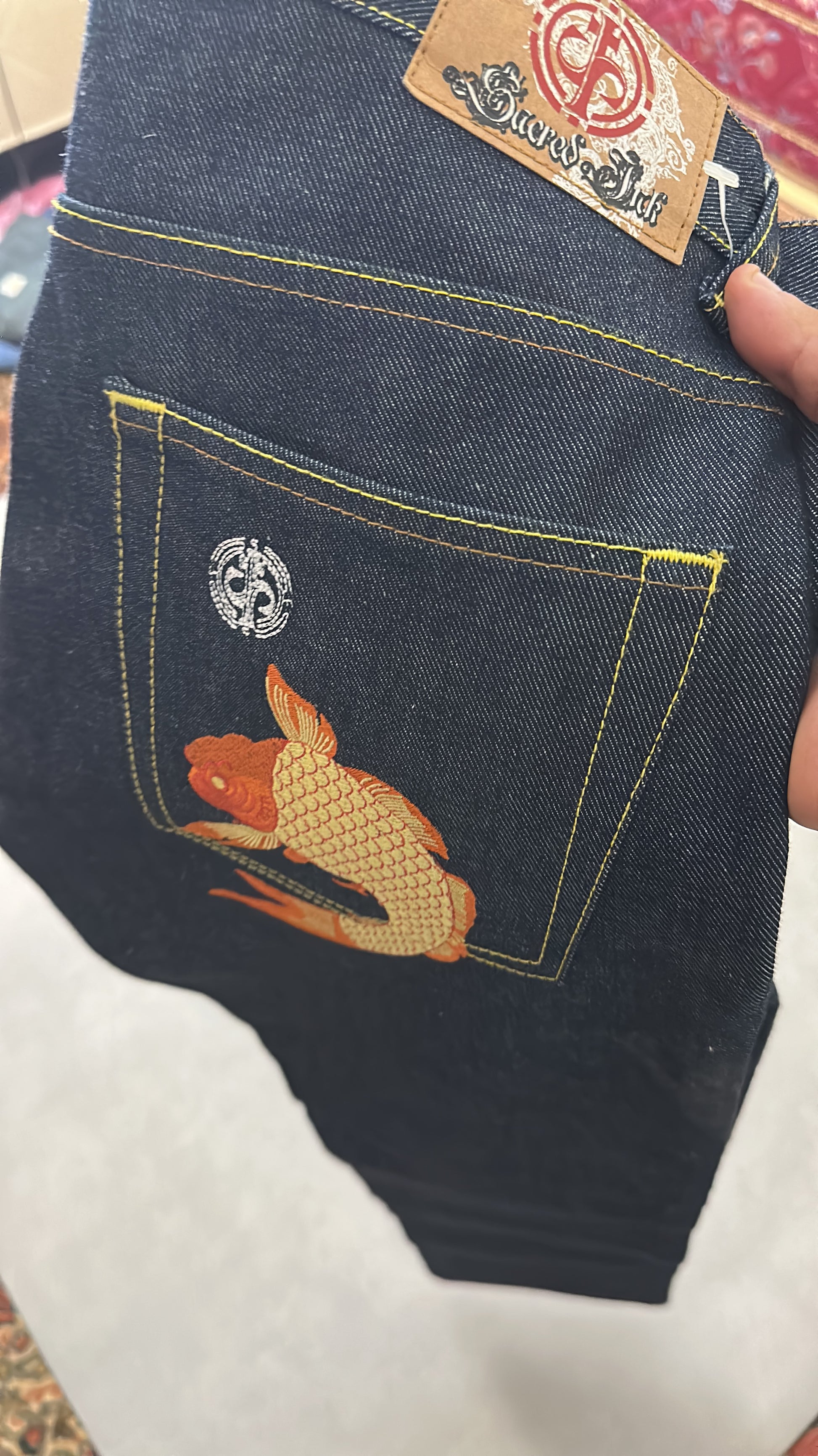 VTG koi fish denim pants