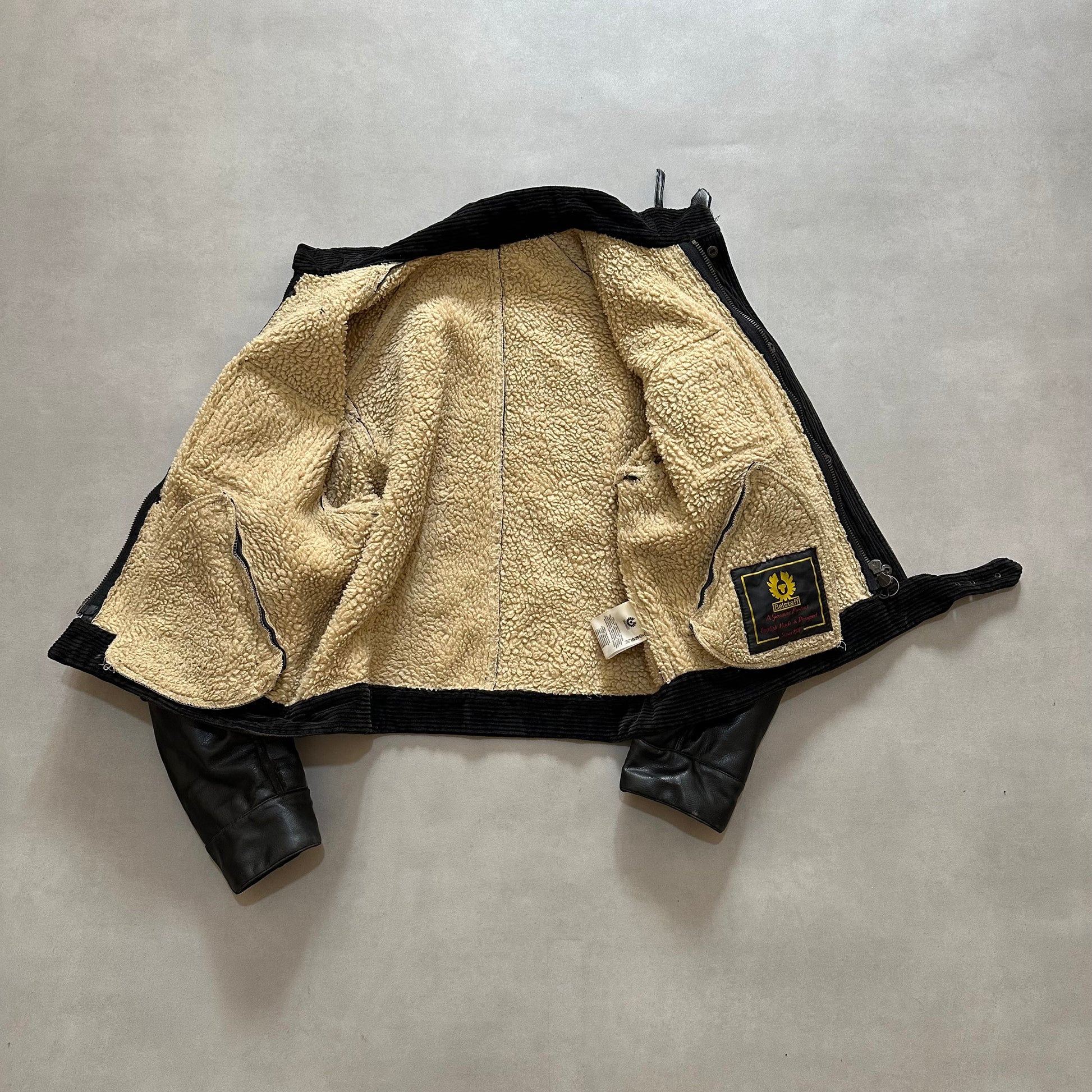 Vtg Belstaff leather Sherpa jacket