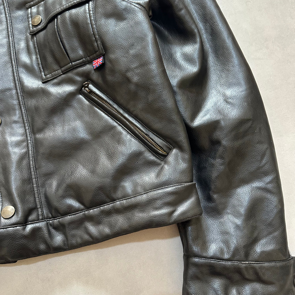 Vtg Belstaff leather Sherpa jacket