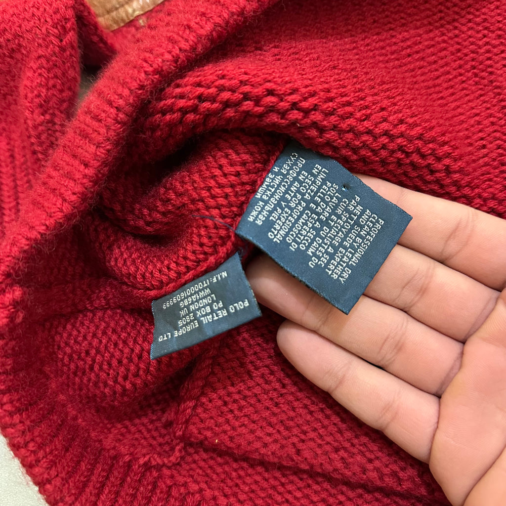 Polo Ralph Lauren Cardigan Sweater Letterman Varsity Wool