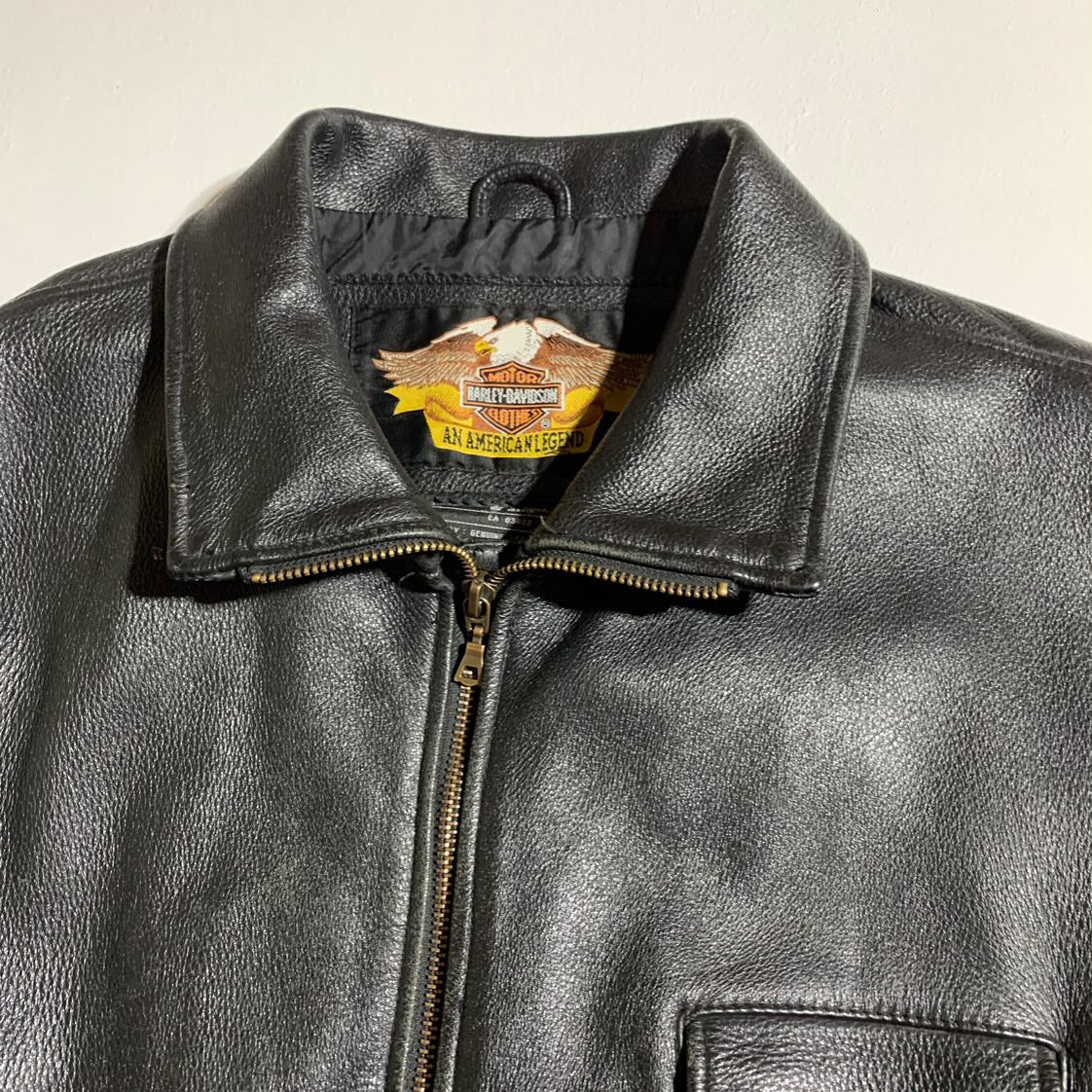 VTG HAEY DAVIDSON LEATHER JACKET FIRE (rare one )