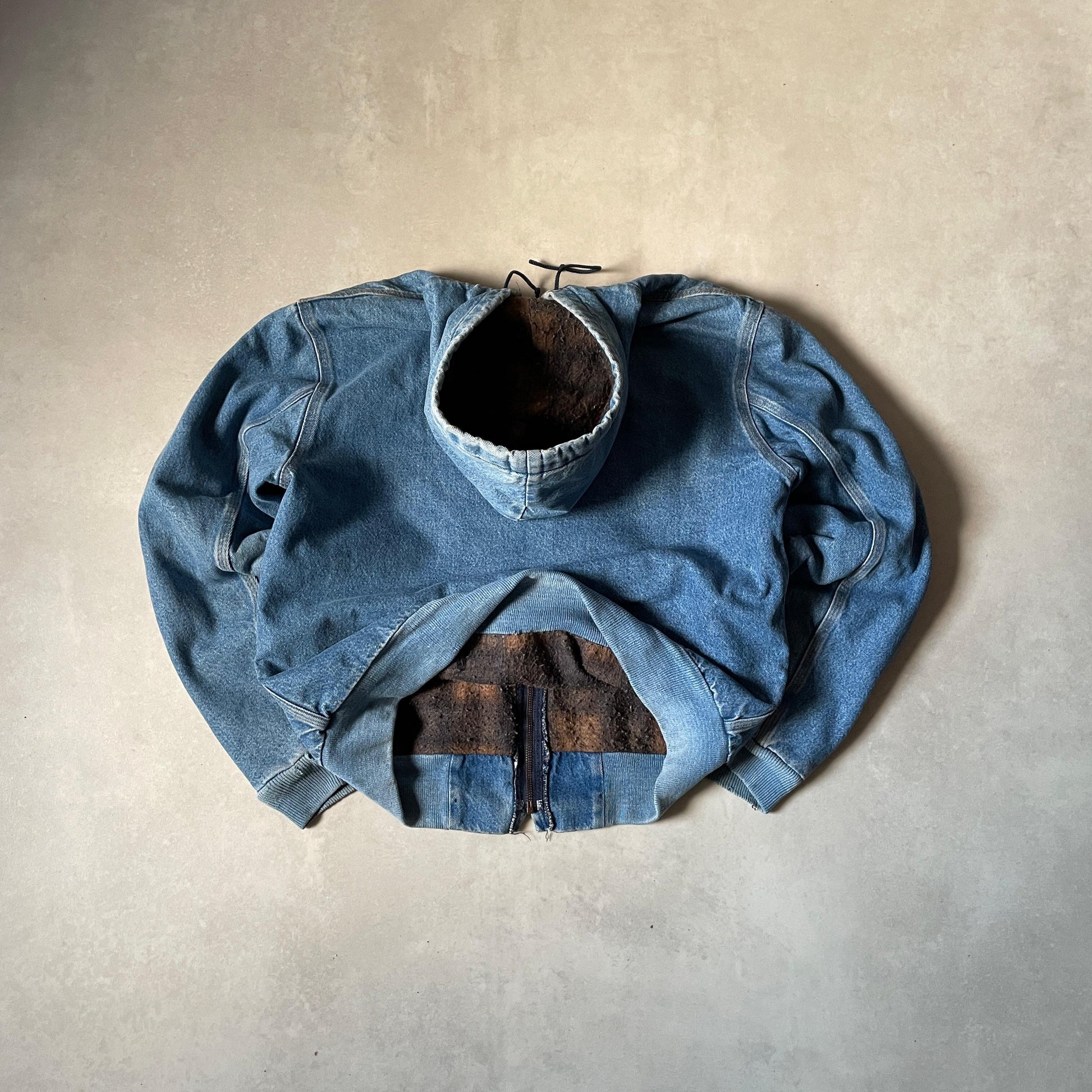 Vintage Carhartt  Denim Hooded Blanket Lined Jacket ASAP ROCKY