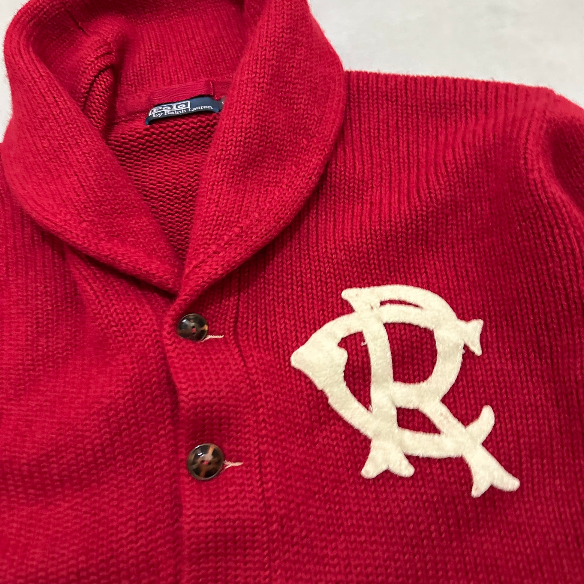 Polo Ralph Lauren Cardigan Sweater Letterman Varsity Wool