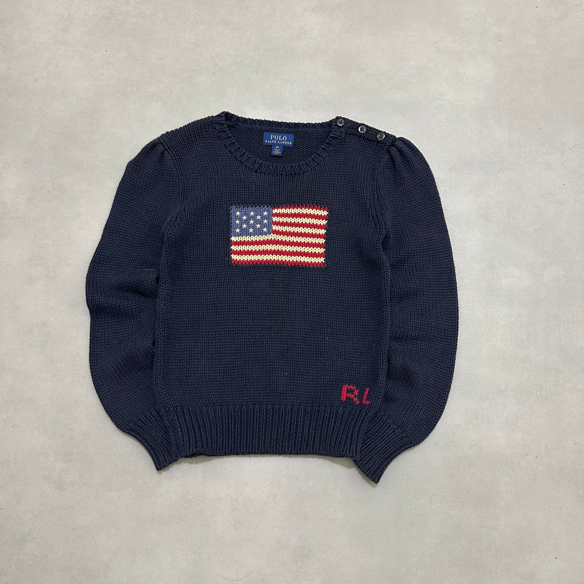 POLO RALPH LAUREN KIDS AMERICAN FLAG jumper hunter navy 6years