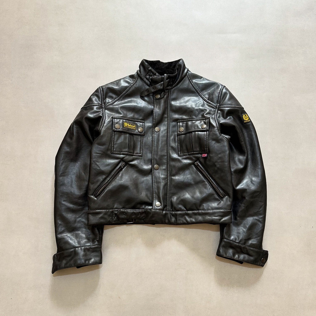 Vtg Belstaff leather Sherpa jacket