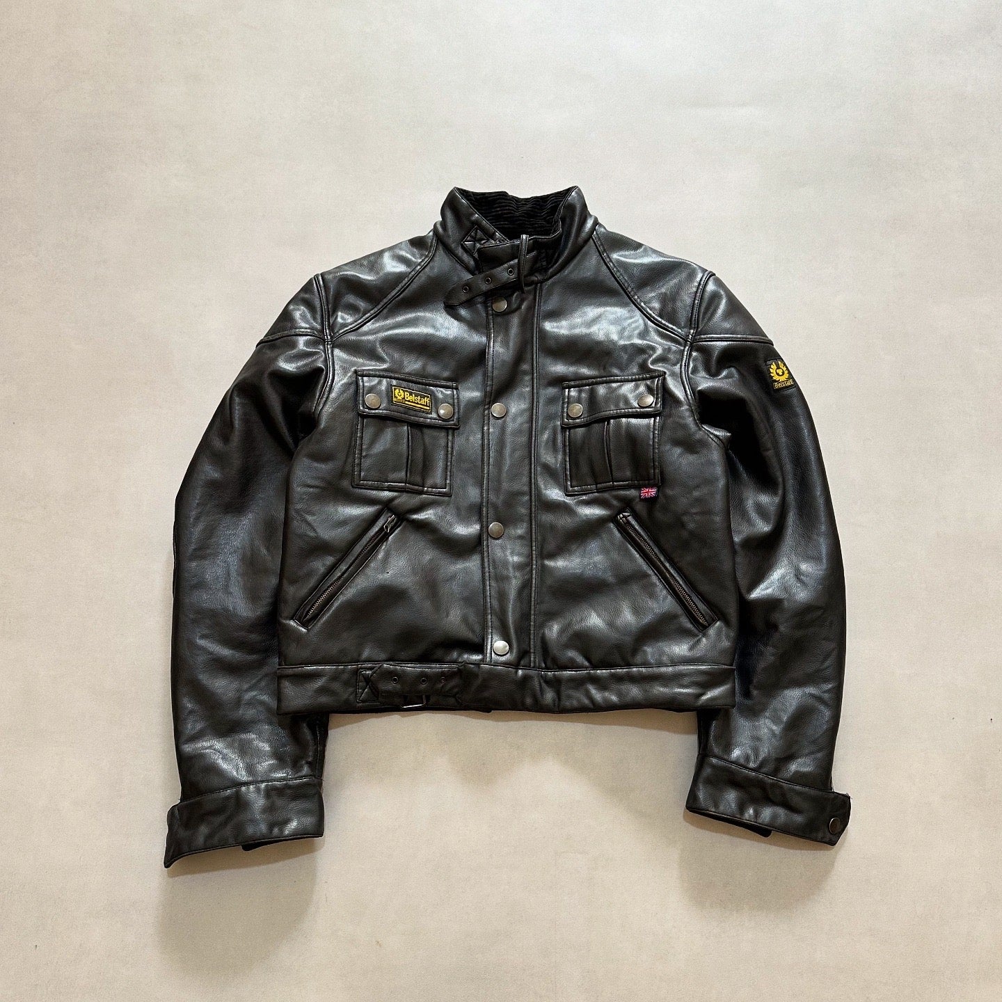 Vtg Belstaff leather Sherpa jacket