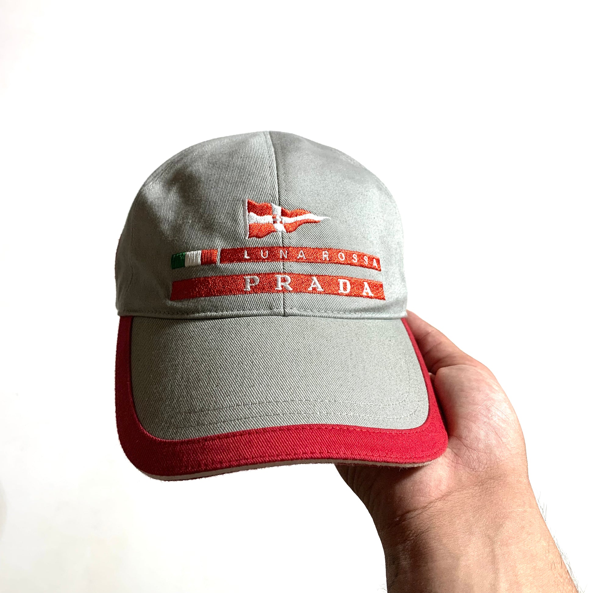 PRADA LUNA ROSSA TIM ALICE LUXURY  GRAY HAT CAP Y2K
