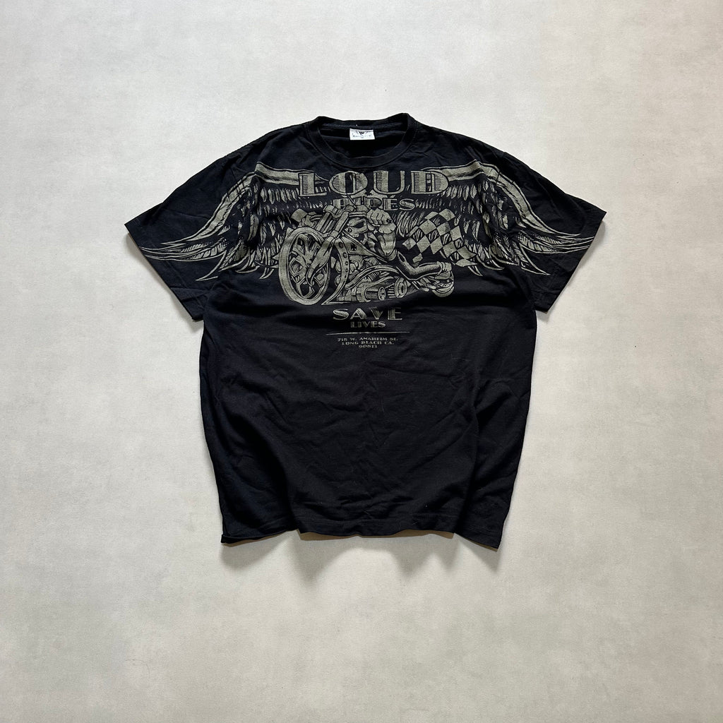 VINTAGE WEST COAST CHOPPERS LOUD PIPES SAVE LIVES Y2K TEE